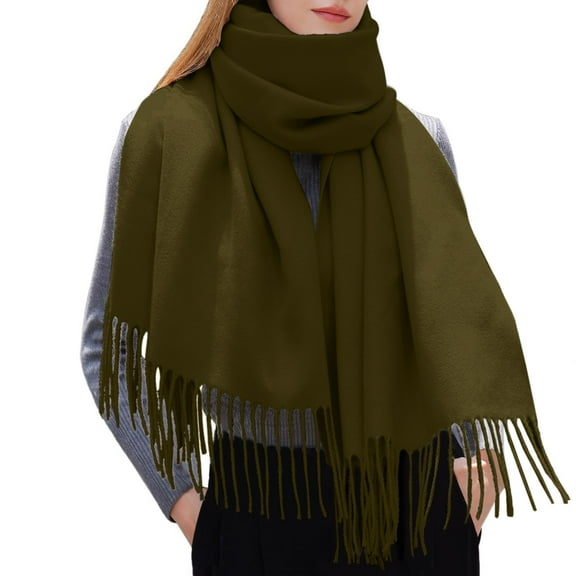Womens Scarf Fashion Accessories Women's Winter Solid Color Tassel Shawl Warm Scarf