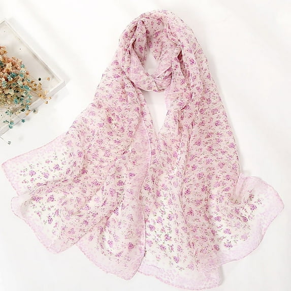 Womens Scarf Fashion Small Floral Printing Long Soft Wrap Ladies Scarves Summer Winter Fall Shawl Wraps Scarfs