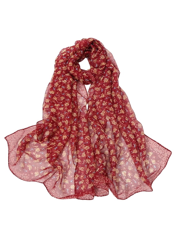 Womens Scarf Fashion Small Floral Printing Long Soft Scarves Summer Winter Fall Shawl Wraps Scarfs