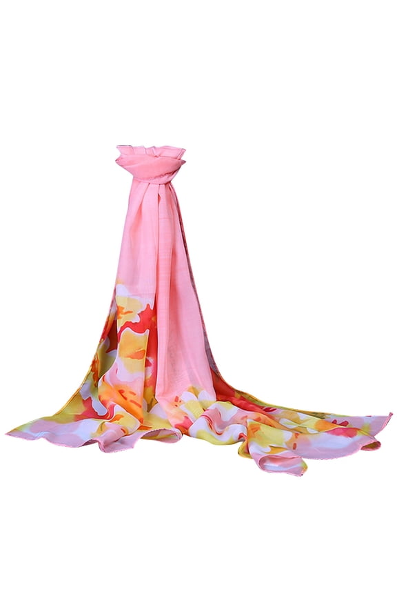 Womens Scarf Flower Long Silk Printed Ladies Chiffon use Summer Winter Fall Shawl Wraps Scarfs