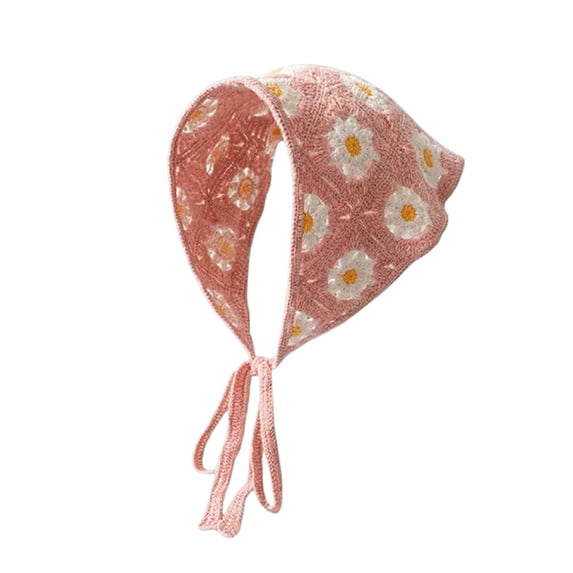 Womens Scarf Light Elastic Knit Crochet Breathable Lightweight Summer Head Scarf for Women Pink One Size