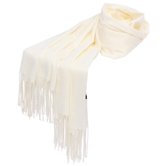 Womens Scarf Solid Autumn Winter Hijab Pashmina Long Shawl Wraps Bandana Tassels