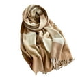 thumbnail image 1 of Womens Scarf Winter Blanket Feel Large Scarves Thick Soft Warm Plaid Chunky Scarfs Camel Free, 1 of 3