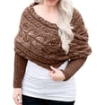 thumbnail image 1 of Womens Knit Openwork Sweater Scarf With Sleeves Cozy Outdoor Casual Wear For Fall And Winter, 1 of 9