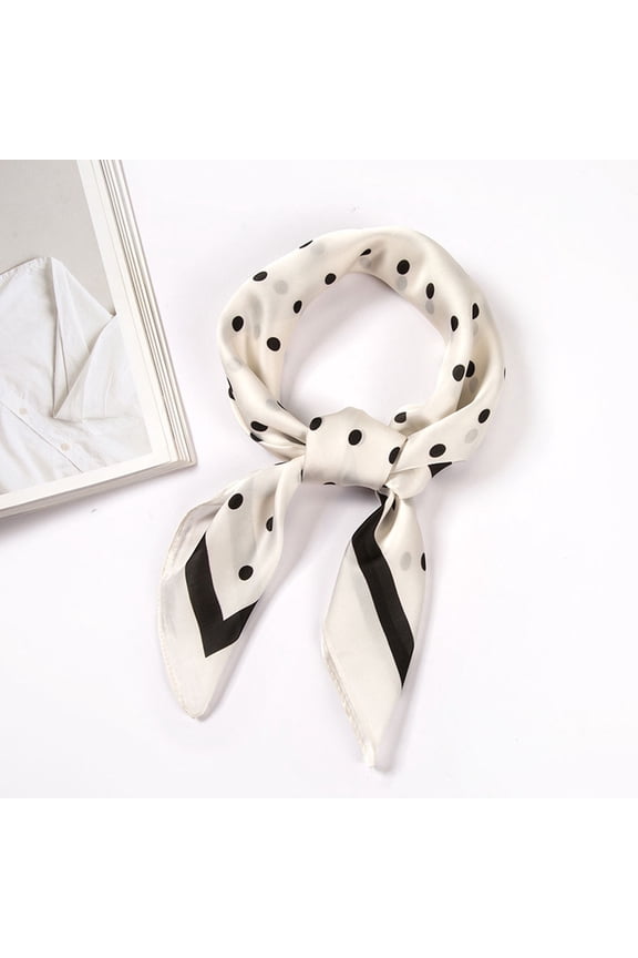 Womens Scarves, Duoif Scarf Scarf 70X70Cm Scarves Ribbon Kerchief Women Dot Polka Neck Scarf for Women Beige 70X70Cm