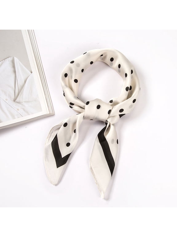 Womens Scarves, Duoif Scarf Scarf 70X70Cm Scarves Ribbon Kerchief Women Dot Polka Neck Scarf for Women Beige 70X70Cm
