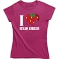 thumbnail image 1 of Womens Scented Ink I Heart Strawberries Fruit T-Shirt, 1 of 4