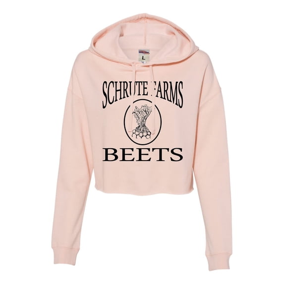Womens Schrute Farms Beets Cropped Hooded Sweatshirt