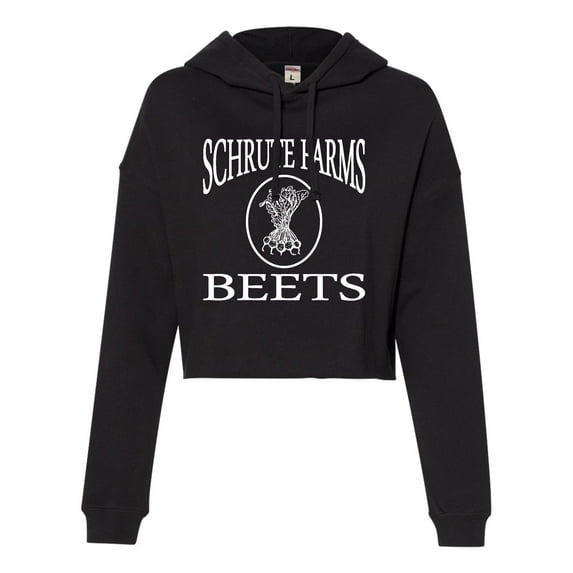 Womens Schrute Farms Beets Cropped Hooded Sweatshirt