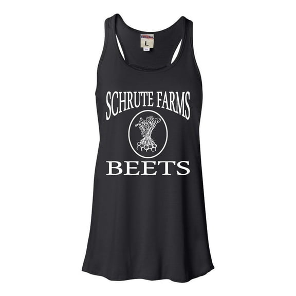 Womens Schrute Farms Beets Flowy Racerback Tank Top T-Shirt