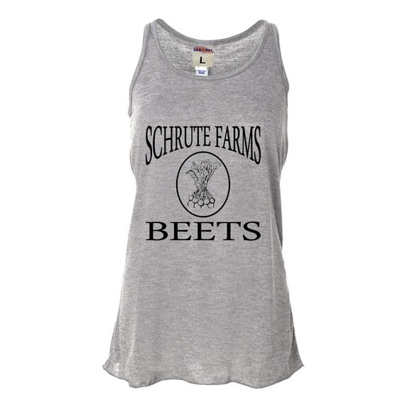 Womens Schrute Farms Beets Flowy Racerback Tank Top T-Shirt