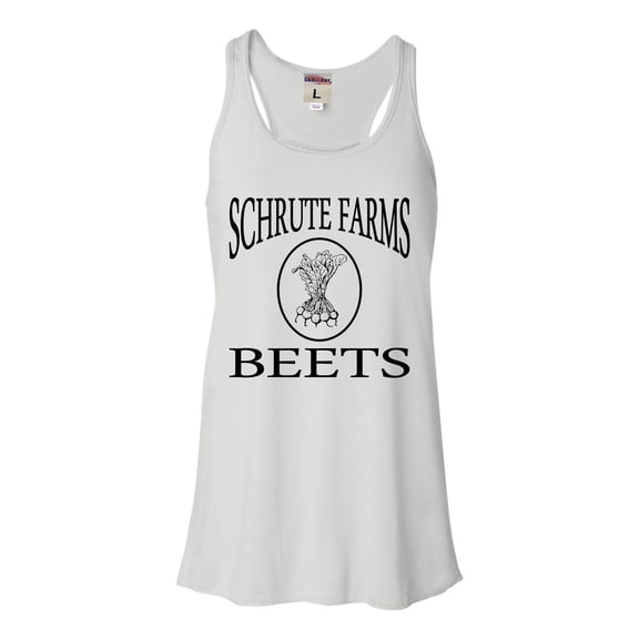 Womens Schrute Farms Beets Flowy Racerback Tank Top T-Shirt