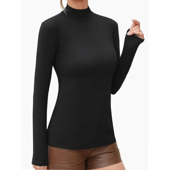 Womens Scoop Neck Long Sleeve Slim Fit Basic T Shirt
