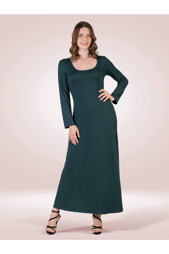 Womens Scoop Neck Maxi Dress
