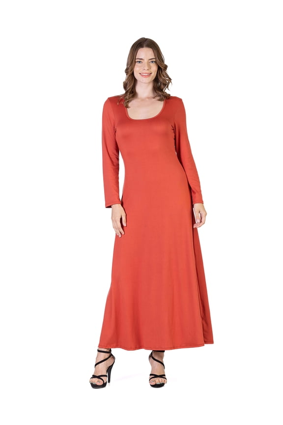Womens Scoop Neck Maxi Dress