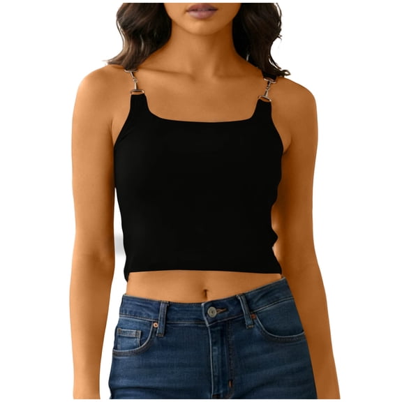 Womens Scoop Neck Padded Sports Bra Workout Crop Tank Top,Light Compression Black