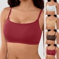 thumbnail image 1 of Womens Scoop Neck Sports Bra, Spaghetti Thin Strap U Back Wireless Padded-free Camisole Yoga Tops Workout Yoga Bra Crop Top, 1 of 7