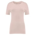 thumbnail image 1 of Womens Scoop Neck T Shirts Basic Ribbed Tees Fitted Tshirt Plain Short Sleeve Tops Casual, 1 of 5