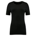 thumbnail image 1 of Womens Scoop Neck T Shirts Basic Ribbed Tees Fitted Tshirt Plain Short Sleeve Tops Casual, 1 of 5