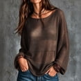 thumbnail image 1 of Womens Scoop Neck Tops Long Sleeve Knit Sweater Pullover, 1 of 5