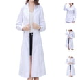 thumbnail image 1 of Womens Scrub Jacket Professional Lab Coat Long Sleeve Multi Pocket Medical Uniform White Lightweight Workwear XXL, 1 of 6