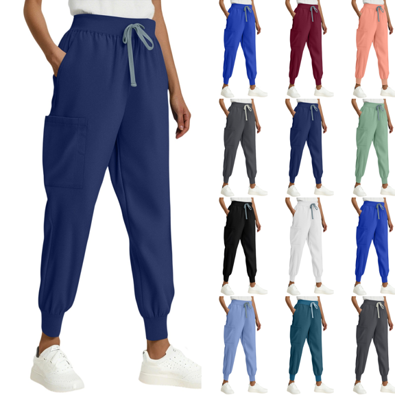 Womens Scrub Joggers Comfort Fit Healthcare Pants for Women Moisture-Wicking Medical Scrubs