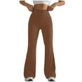 thumbnail image 1 of Womens Scrub Pants New Women's Flare Leggings Yoga Pants with High-Waisted and Wide Leg Trousers Gym Workout Pants Cotton Yoga Pants for Women Brown XL New, 1 of 4