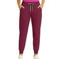 thumbnail image 1 of Womens Scrub Pants Jogger 4 Way Stretch Nurse Cargo Pants with Pocket Comfortable Medical Work Pants Deep Red 2XL, 1 of 5