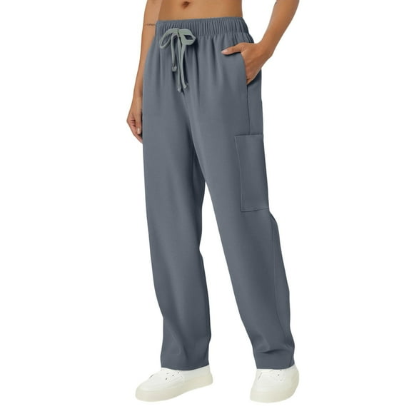 Womens Scrub Pants Joggers Slim Fit with Pockets Lightweight Drawstring High Waist