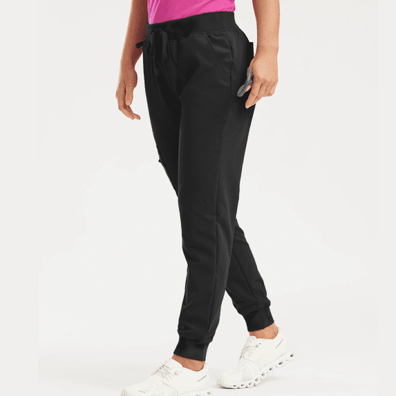 Womens Scrub Pants Soft Stretch Yoga Style Summer Pants with Pockets Plus Size Slim Fit Jogger Scrubs Pants for Women Tall Black 2XL