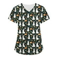 thumbnail image 1 of Womens Scrub，Scrubs for Women 2026 Easter Bunny Eggs Print Tops for Women V Neck Stretchy Short Sleeve Nursing Shirts with Pockets，Green，XXXXXL, 1 of 3