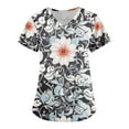 thumbnail image 1 of Womens Scrub Top Summers Office Slacking Scrubs for Women Crop Short Sleeve V Neck, 1 of 3