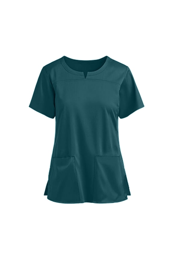 Womens Scrubs V-Neck Uniforme Infirmiere Femme Loose Workwear Scrubs Cute Working Blouse Top with 2 Pockets