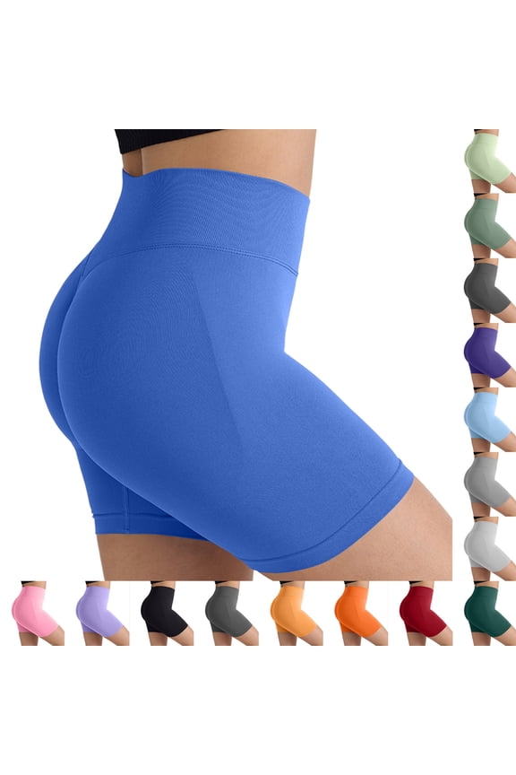 Womens Scrunch Butt Lifting Shorts Workout Gym High Waisted Tummy Control Seamless Booty Yoga Biker Shorts Vermilion S