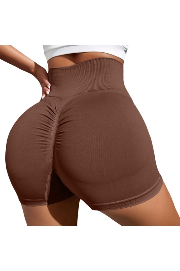 Womens Scrunch Butt Lifting Workout Shorts - 3.6/4.5/6 Inch Inseam Seamless Booty Shorts - Low Ribbed Waist Sweat-Wicking Gym Wear