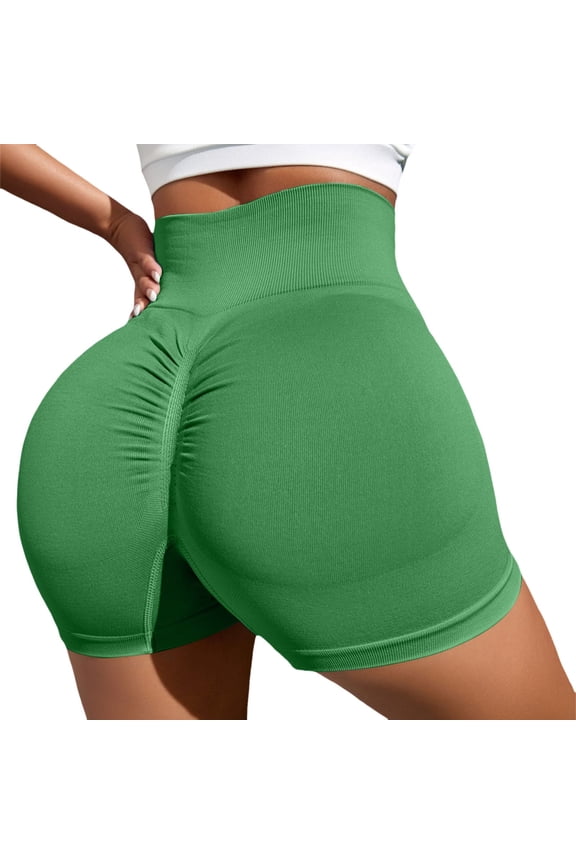 Womens Scrunch Butt Lifting Workout Shorts - 3.6/4.5/6 Inch Inseam Seamless Booty Shorts - Low Ribbed Waist Sweat-Wicking Gym Wear