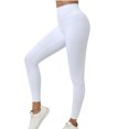 thumbnail image 1 of Womens Scrunch Workout Leggings Seamless High Waisted Butt Lifting Fitness Gym Pants Stretch Compression Tights White, 1 of 8