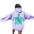 thumbnail image 1 of Womens Sea Turtle Print Hoodies Long Sleeve Hooded Sweatshirt Fall Casual Pullover, 1 of 6