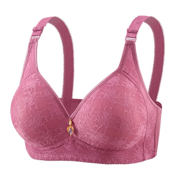 Womens Seamless Bra New Woman's Embroidery Fashion Thin Style Ventilate Front Buckle Bra Without Steel Rim Style B-20 Pinky 38