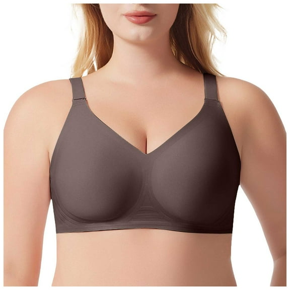 Womens Seamless Bras No Underwire V Mesh Comfort Bralette Full Coverage Push Up Everyday T-Shirt Bra Sexy Underwear for Women White