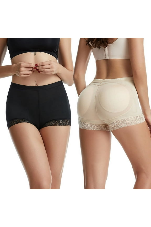 Womens Seamless Butt Lifter Panties Padded Removable Butt Pad Lace Panties Enhancer Underwear Shapewear Panty Enhancing Control Boyshort