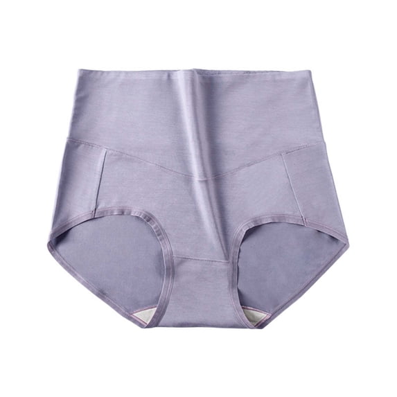 Bwndum Womens Seamless High Waisted Cotton Underwear Breathable Tummy Control Full Coverage Brief Panties Purple M/L/XL,Size XL