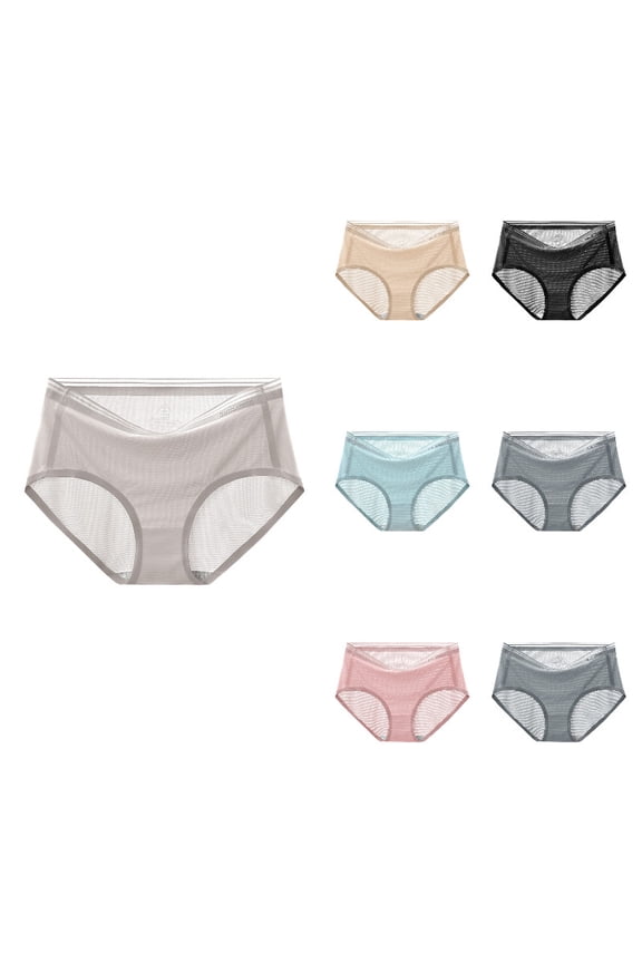 Womens Seamless Ice Silk Underwear, Breathable Lace Panties for Comfortable Daily Wear