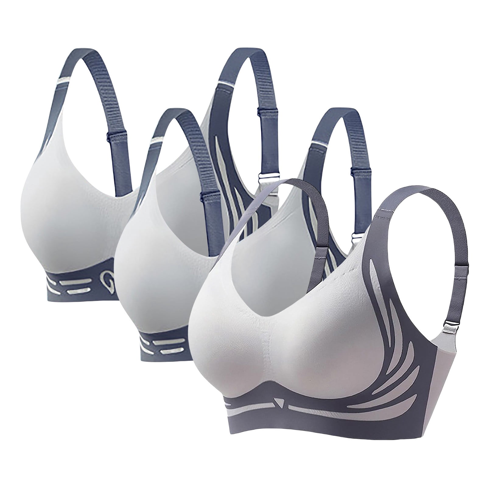 No Coverage Womens Seamless Jelly Bra Support Full Coverage No Underwire Push Up ...