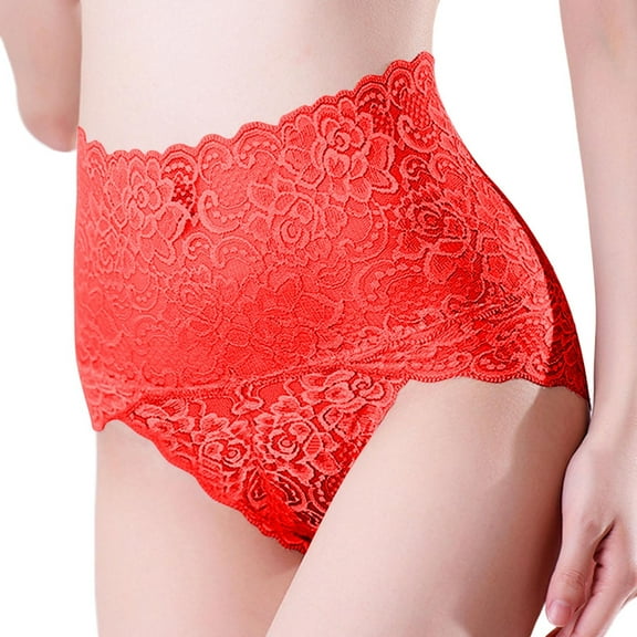 Womens Seamless Lace Panties - High Waist Lift Briefs, Sexy Lingerie Underwear for Daily/Special Occasions