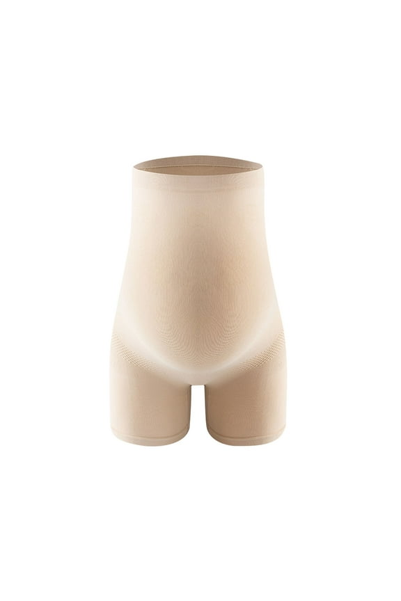 Womens Seamless Maternity Boyshort Underwear Over Bump, Pregnancy High Waisted Shapewear Panties for Support Belly Yellow L