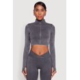 thumbnail image 1 of Womens Seamless Mineral Wash Crop Track Jacket, 1 of 5