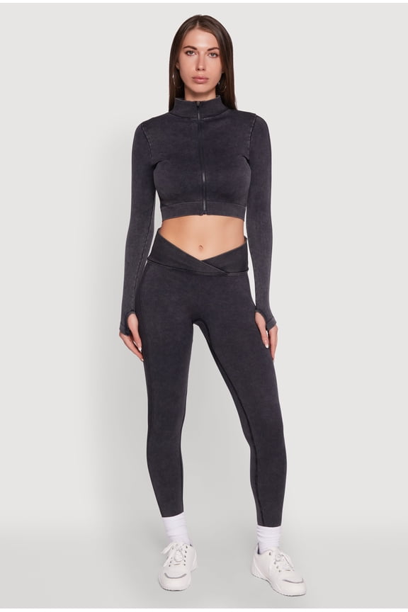 Womens Seamless Mineral Wash Ruched High Waisted Leggings