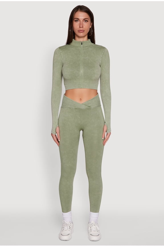 Womens Seamless Mineral Wash Ruched High Waisted Leggings