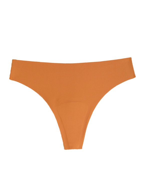 Womens Seamless No-Show Thong Invisible Panties Breathable Nylon Spandex Underwear for Leggings Yoga Coffee,Size L